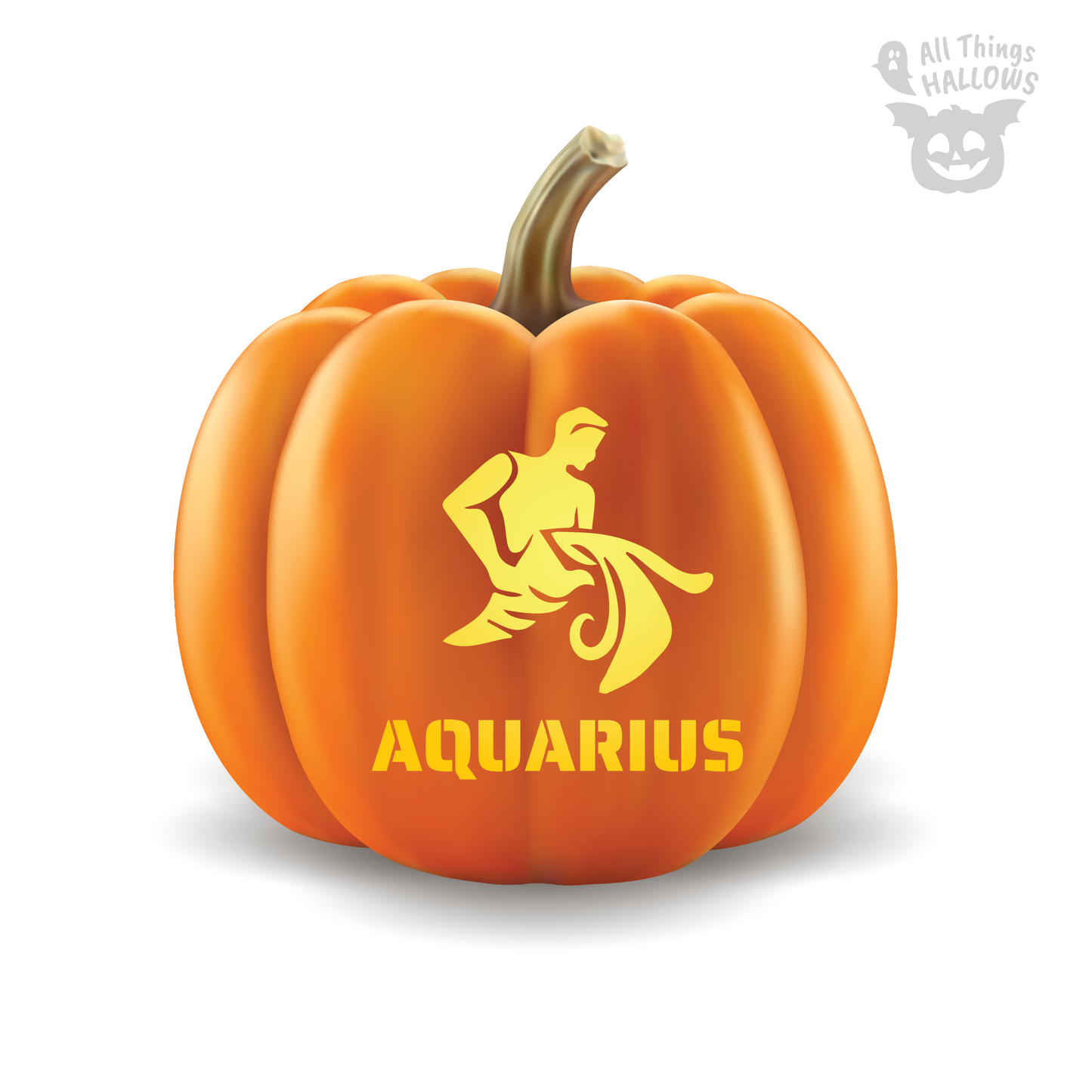 Aquarius Pumpkin Stencil