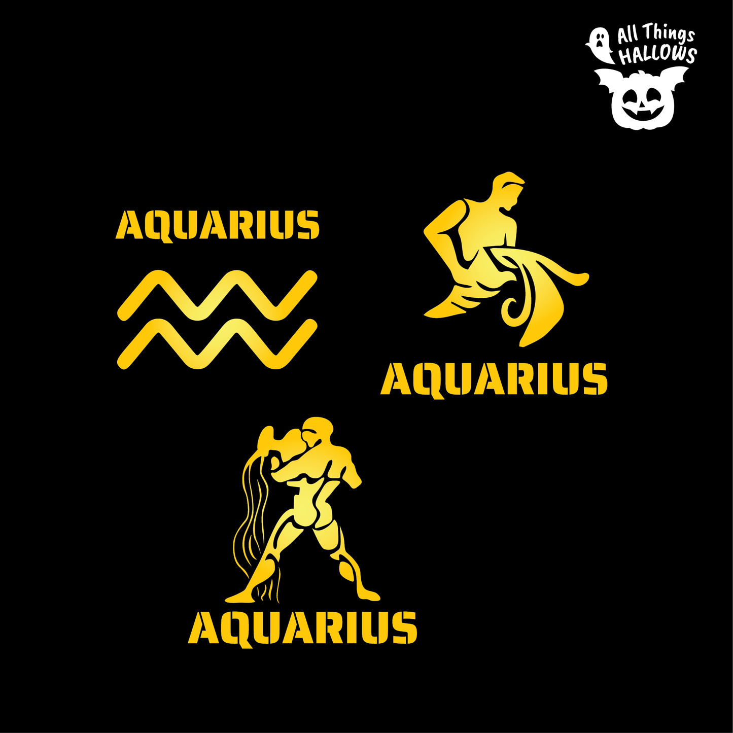 Aquarius Pumpkin Stencil