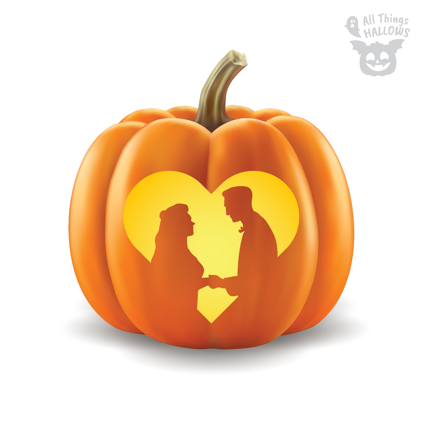 Bride and Groom Pumpkin Stencil