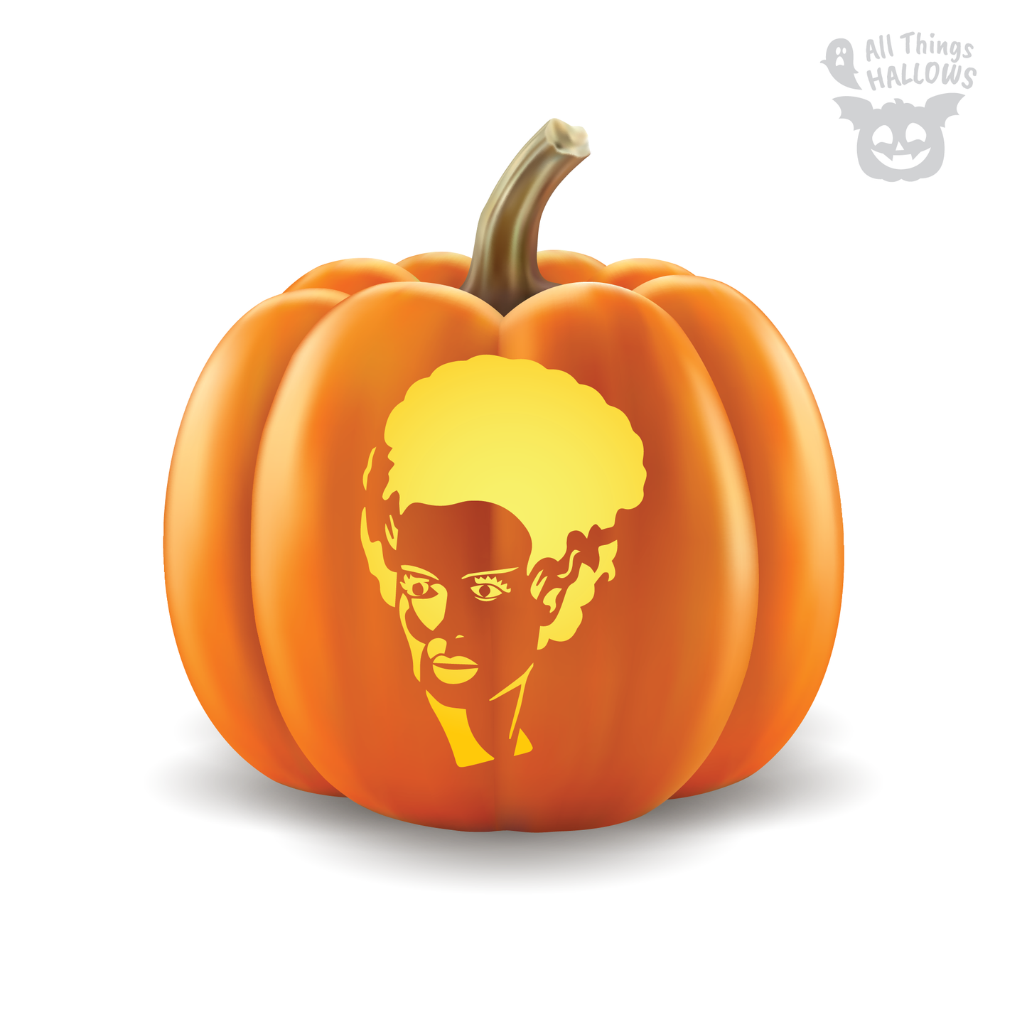 Bride of Frankenstein Pumpkin Stencil