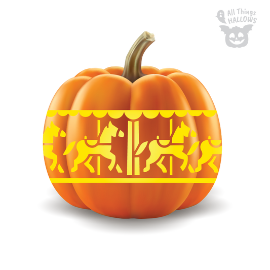 Carousel Horse Pumpkin Stencil