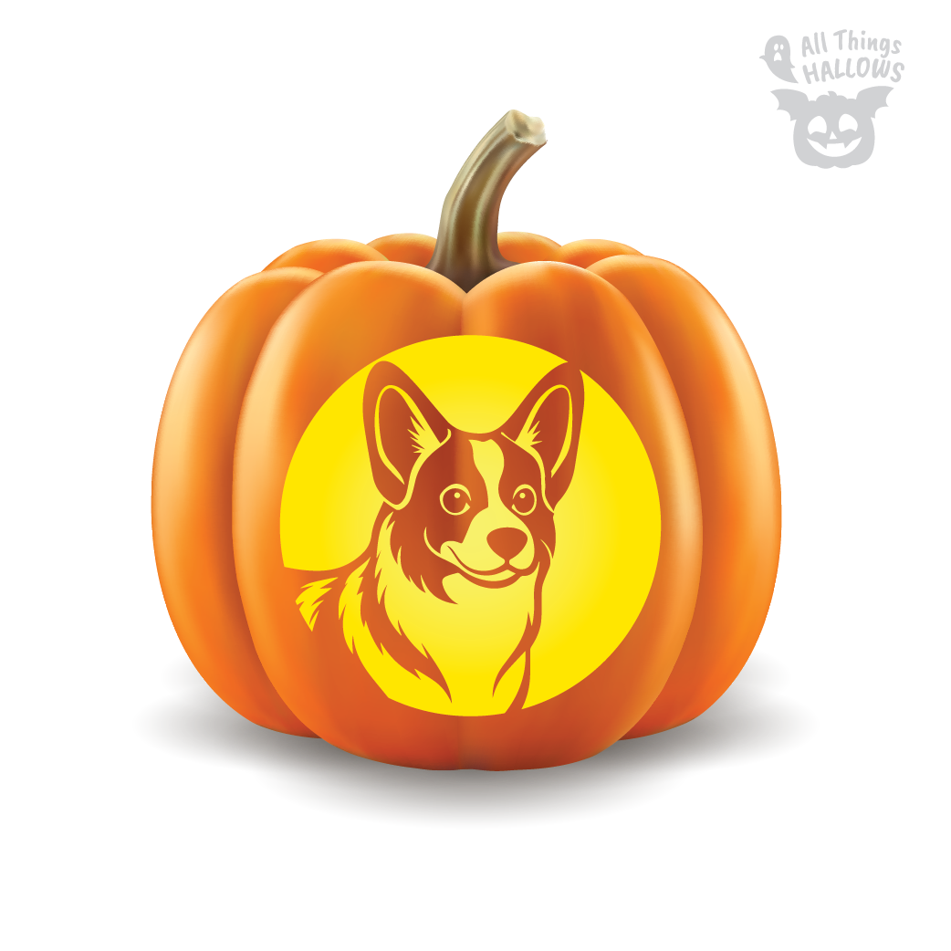 Corgi Pumpkin Stencil