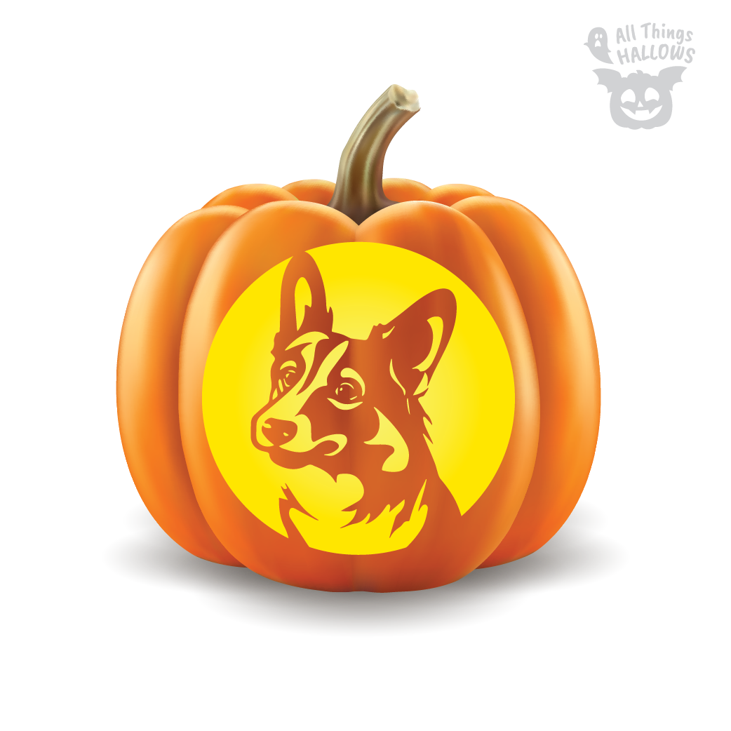 Corgi Pumpkin Stencil