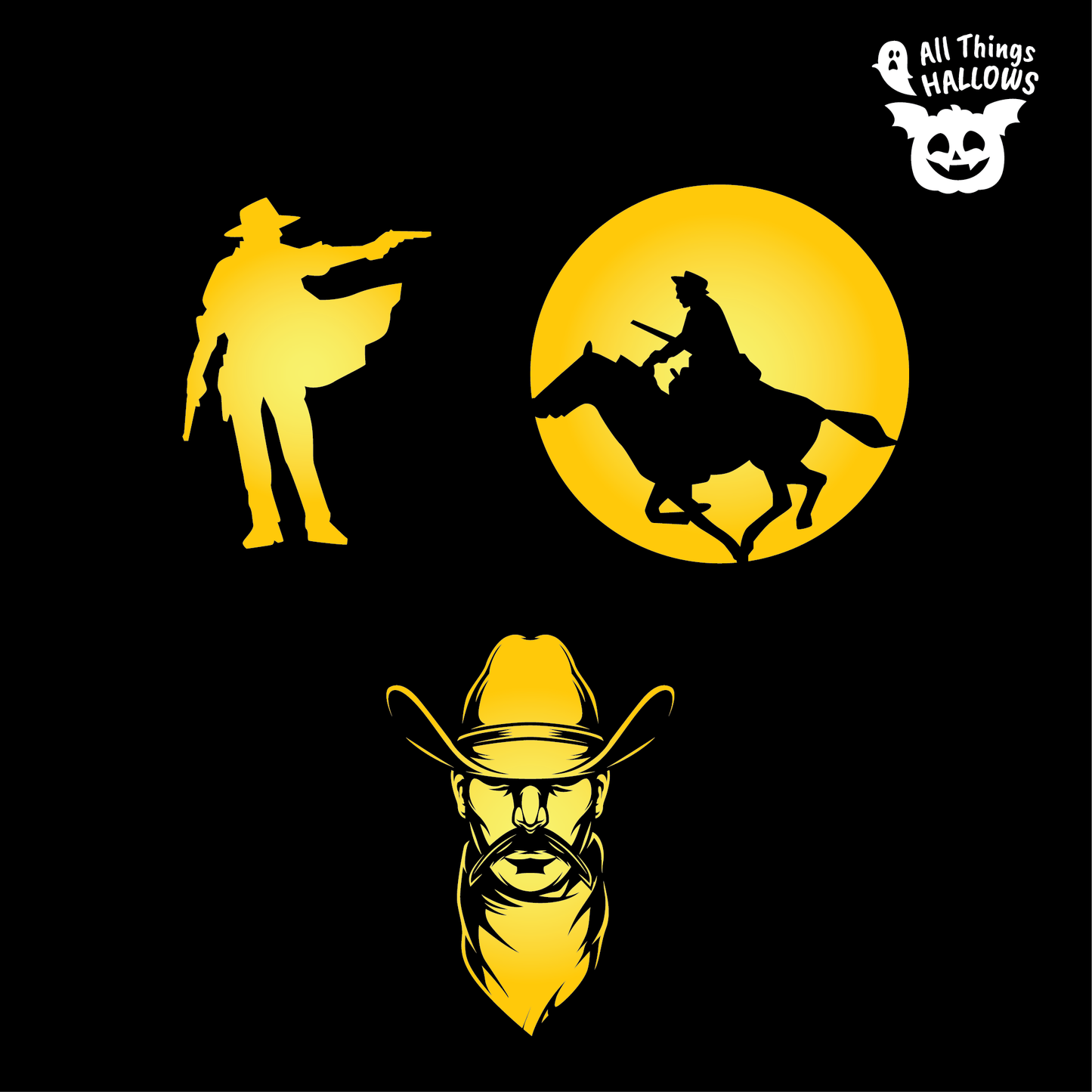 Cowboy Pumpkin Stencil