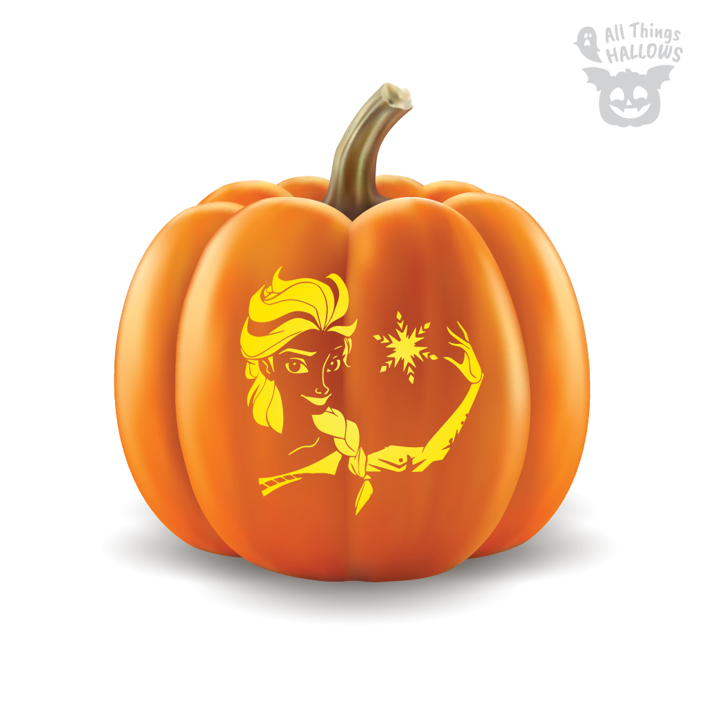 Elsa Pumpkin Stencil