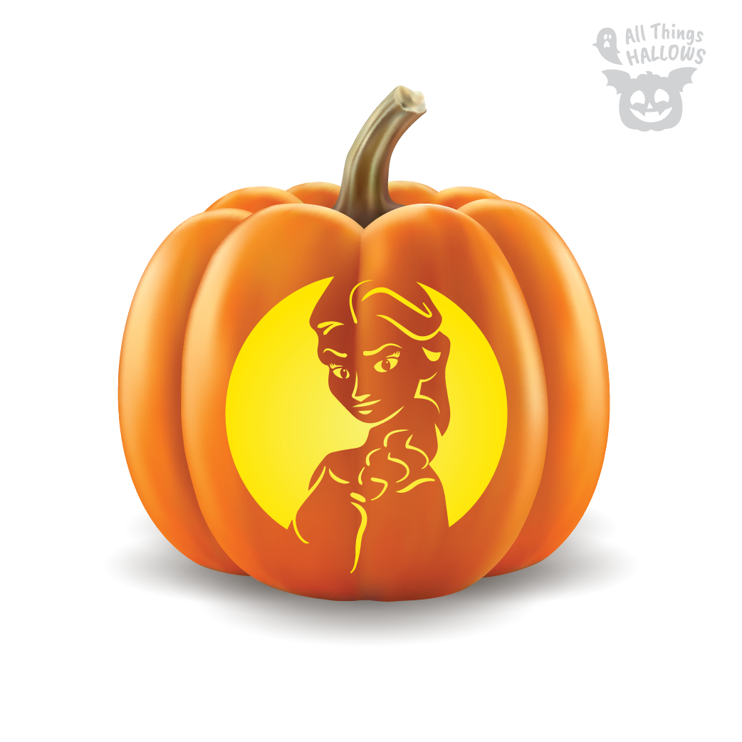 Elsa Pumpkin Stencil