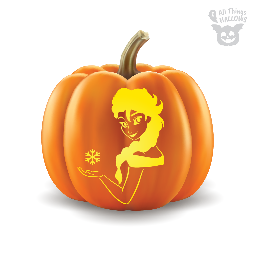 Elsa Pumpkin Stencil