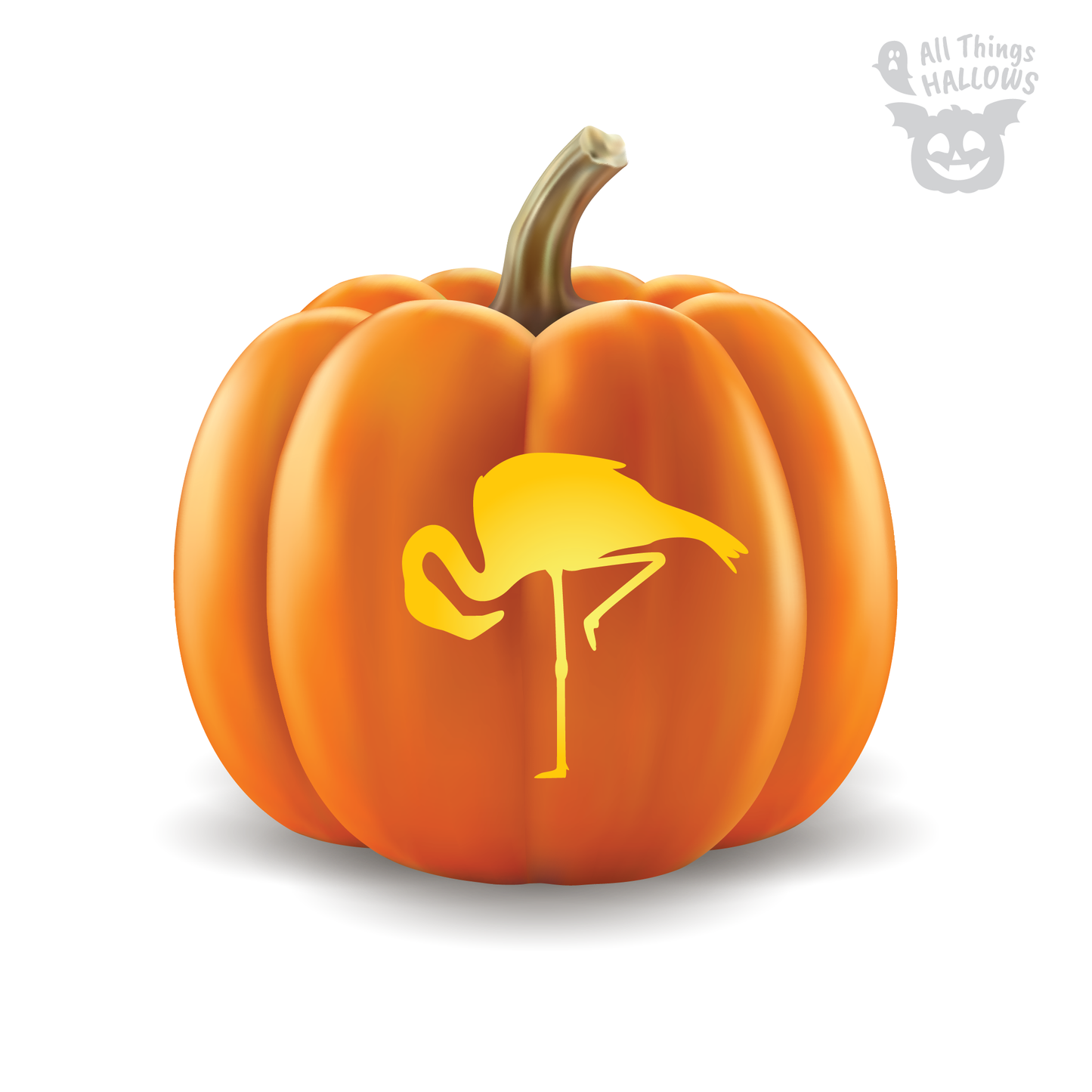 Flamingo Pumpkin Stencil