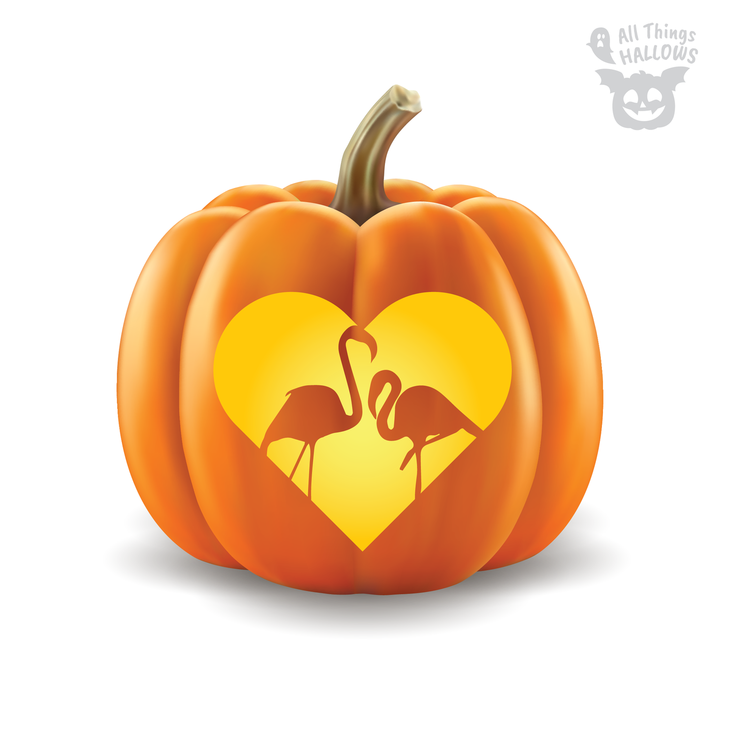 Flamingo Pumpkin Stencil