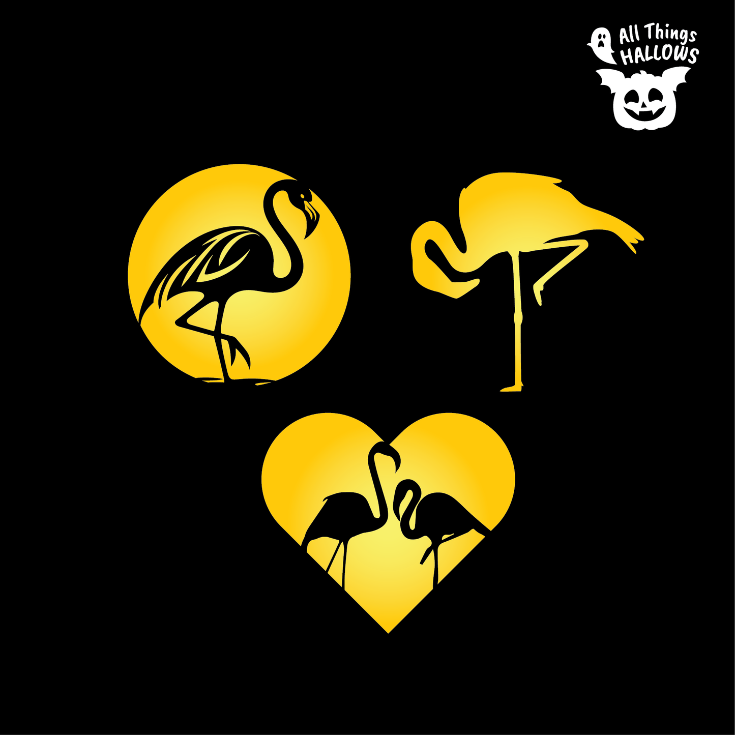 Flamingo Pumpkin Stencil