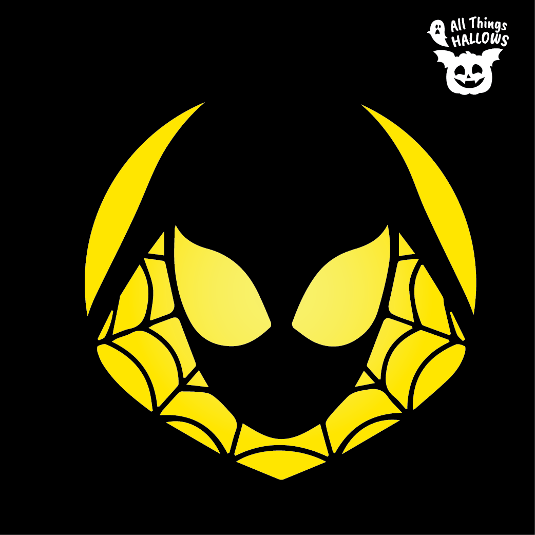 Ghost Spider Pumpkin Stencil