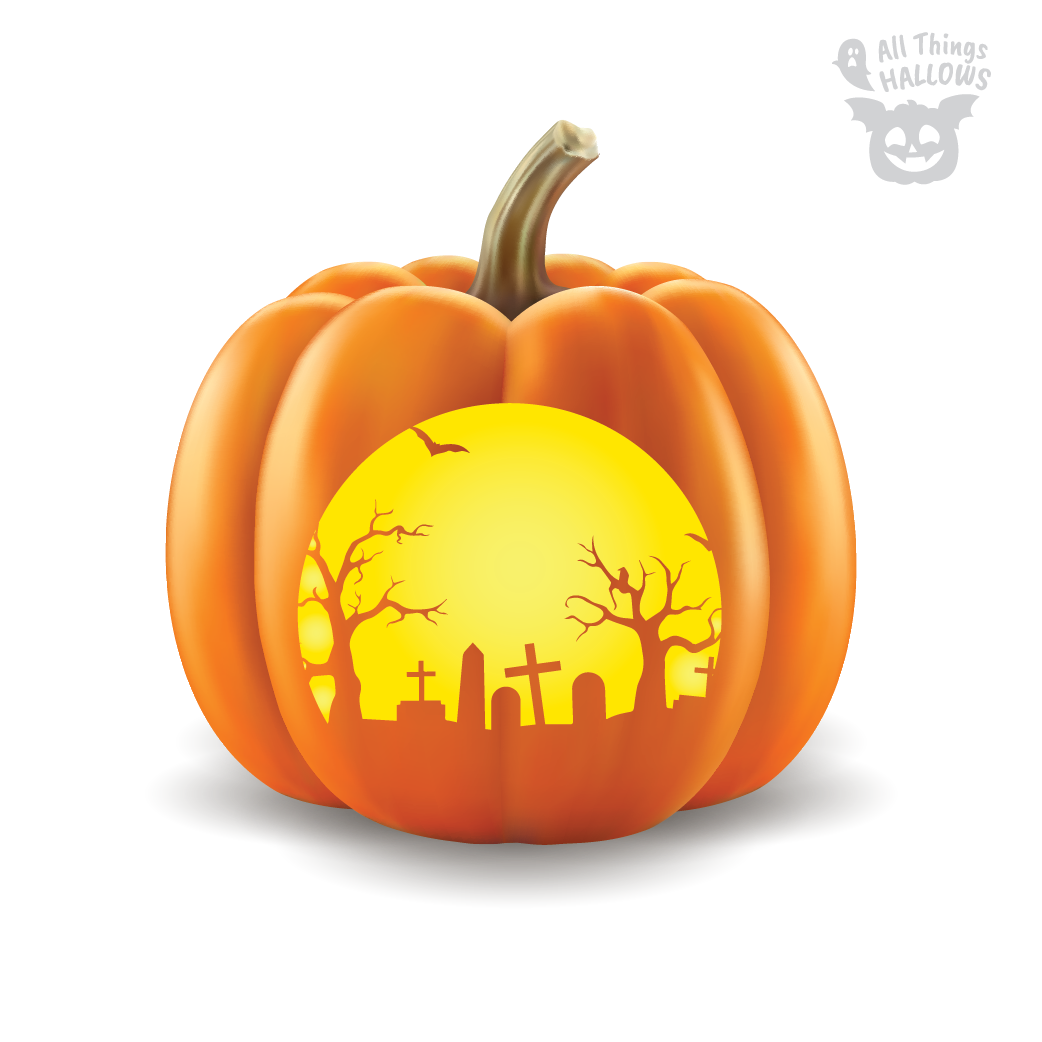 Graveyard Pumpkin Stencil