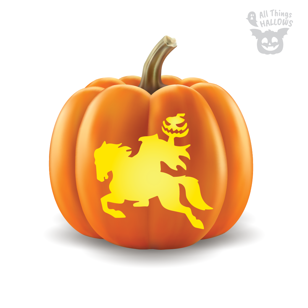 Headless Horseman Pumpkin Stencil