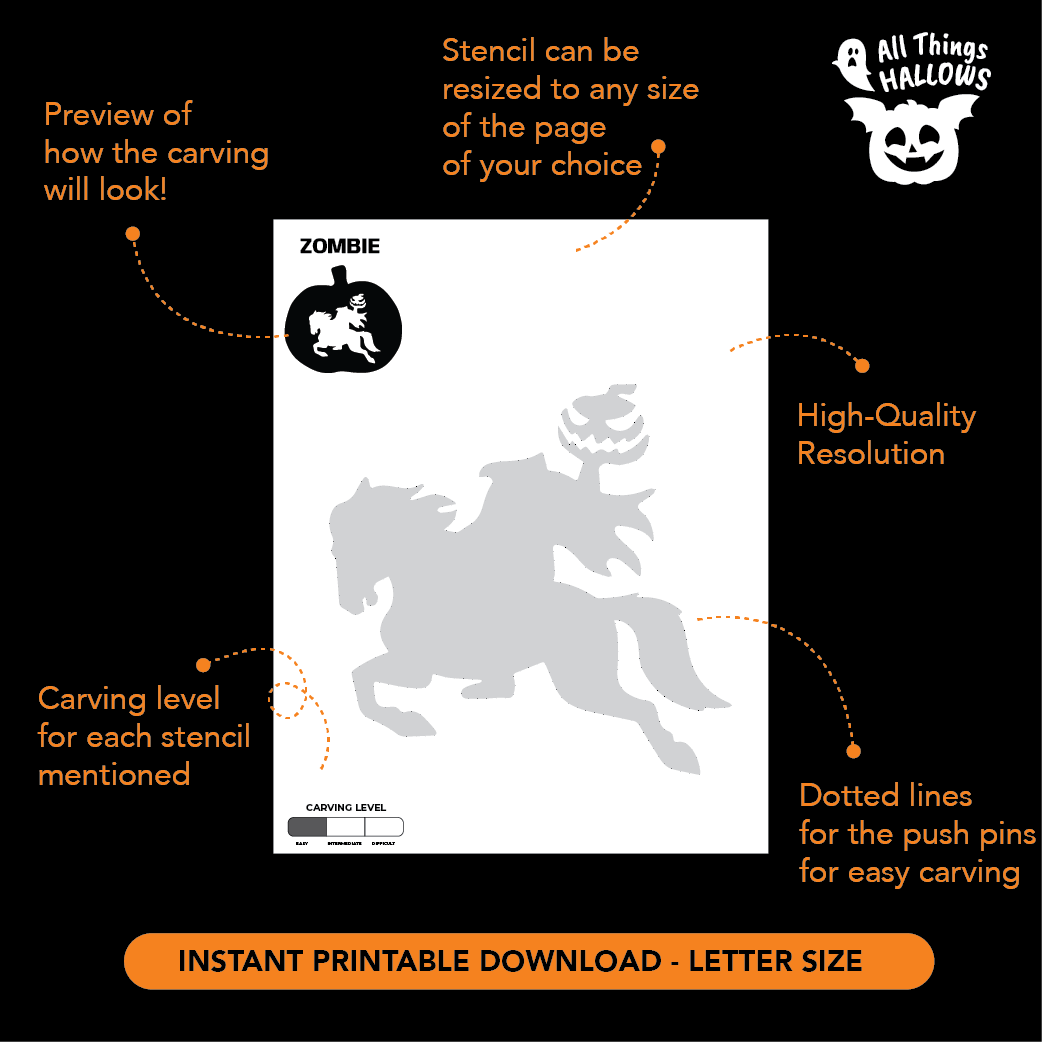 Headless Horseman Pumpkin Stencil