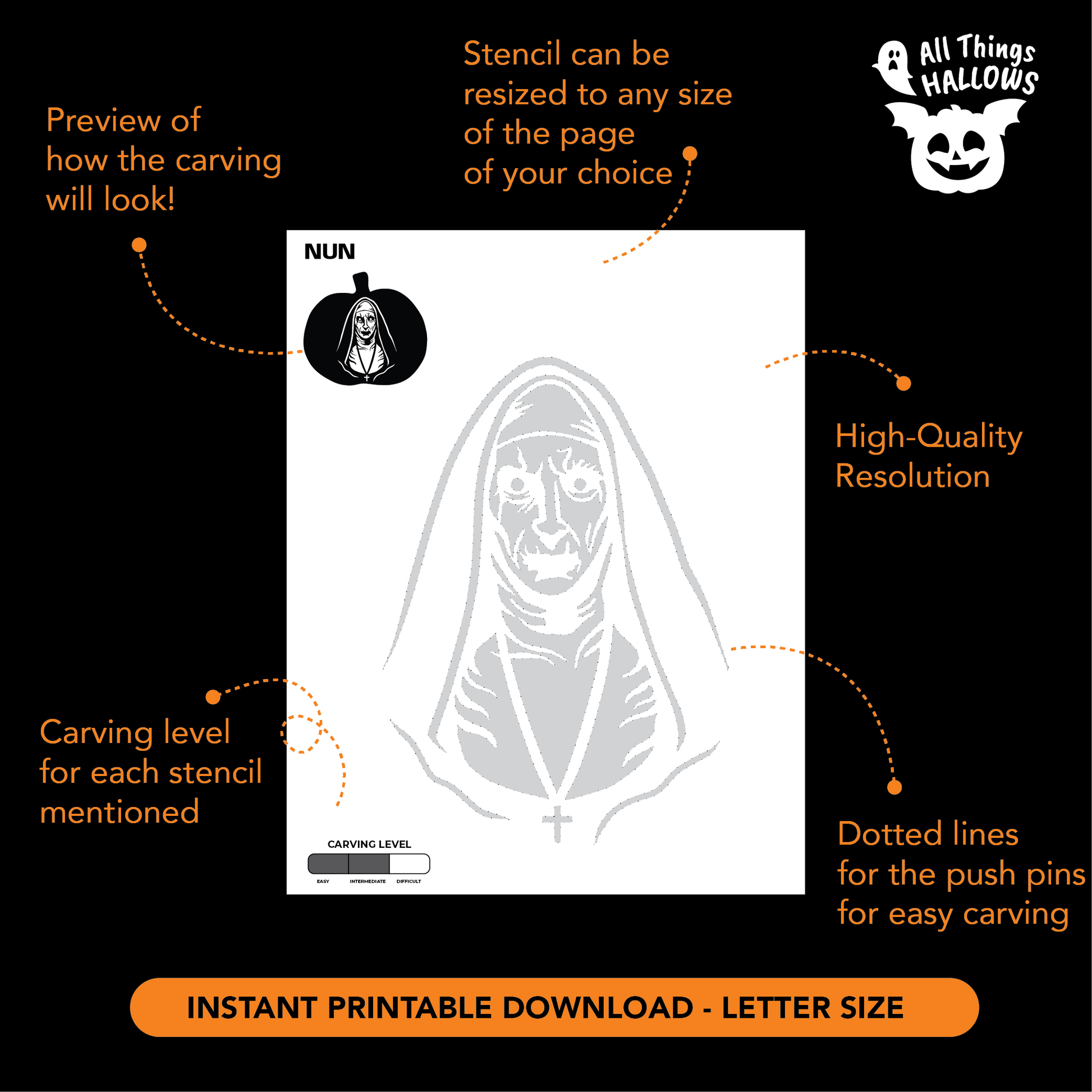 Horror Movie Pumpkin Stencil Bundle