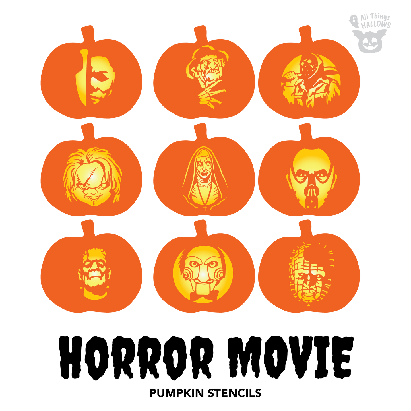 Horror Movie Pumpkin Stencils