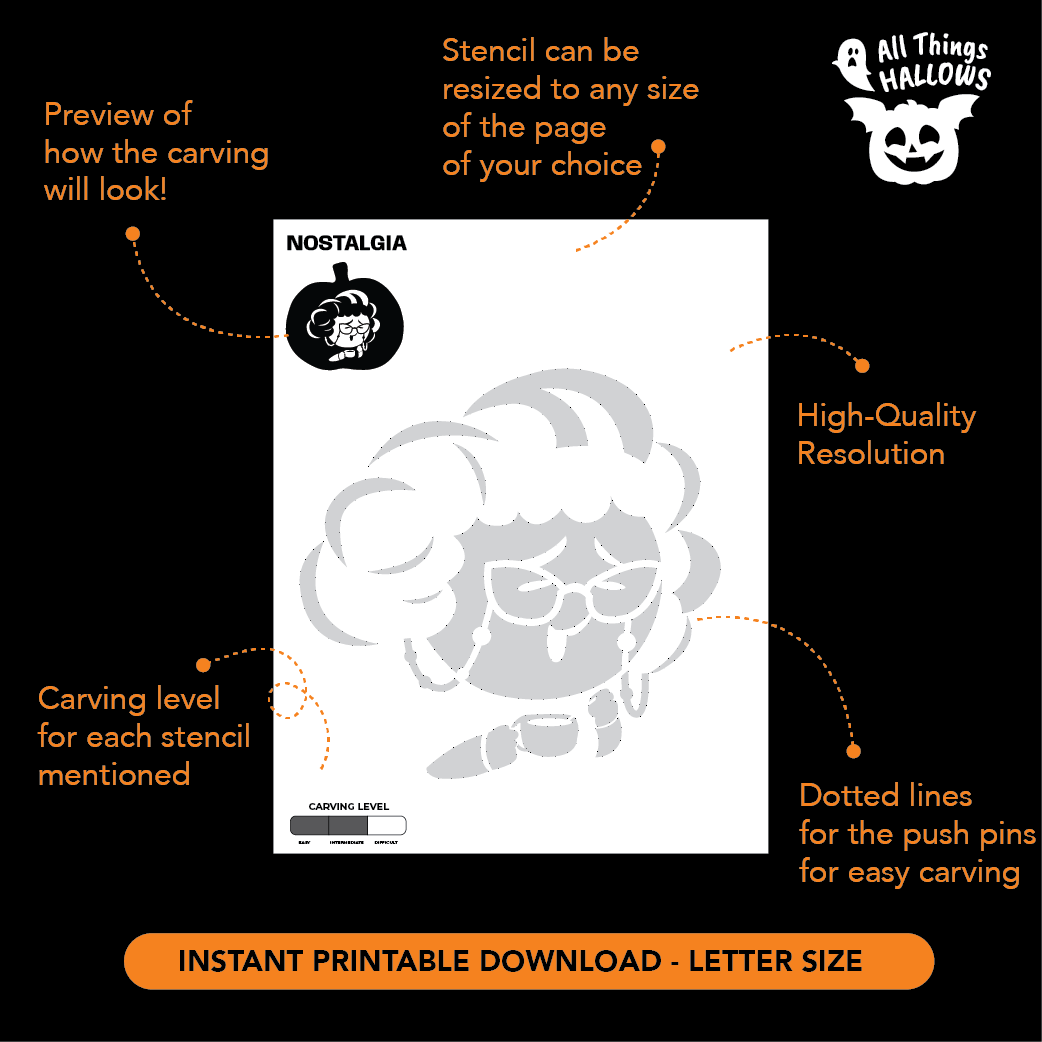 Inside Out 2 Pumpkin Stencil