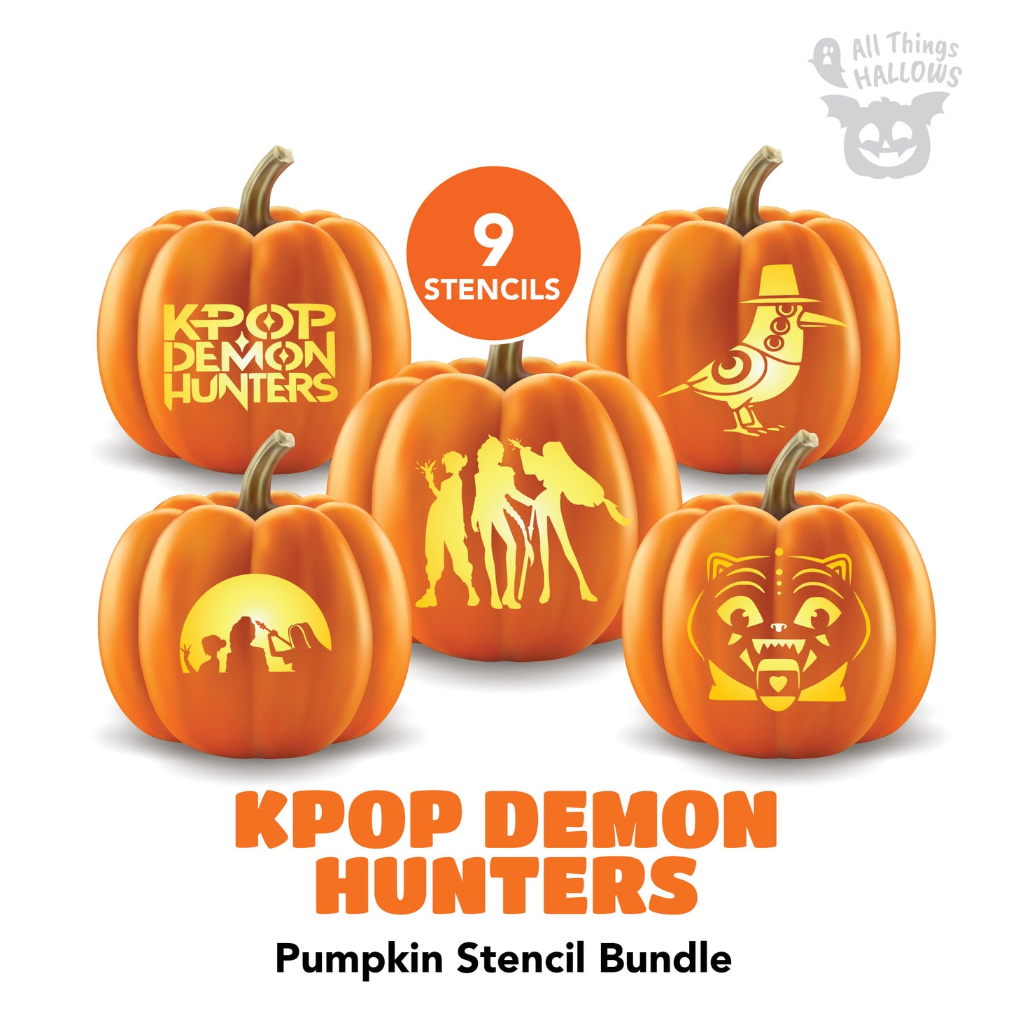 Kpop Demon Hunters Pumpkin Stencil