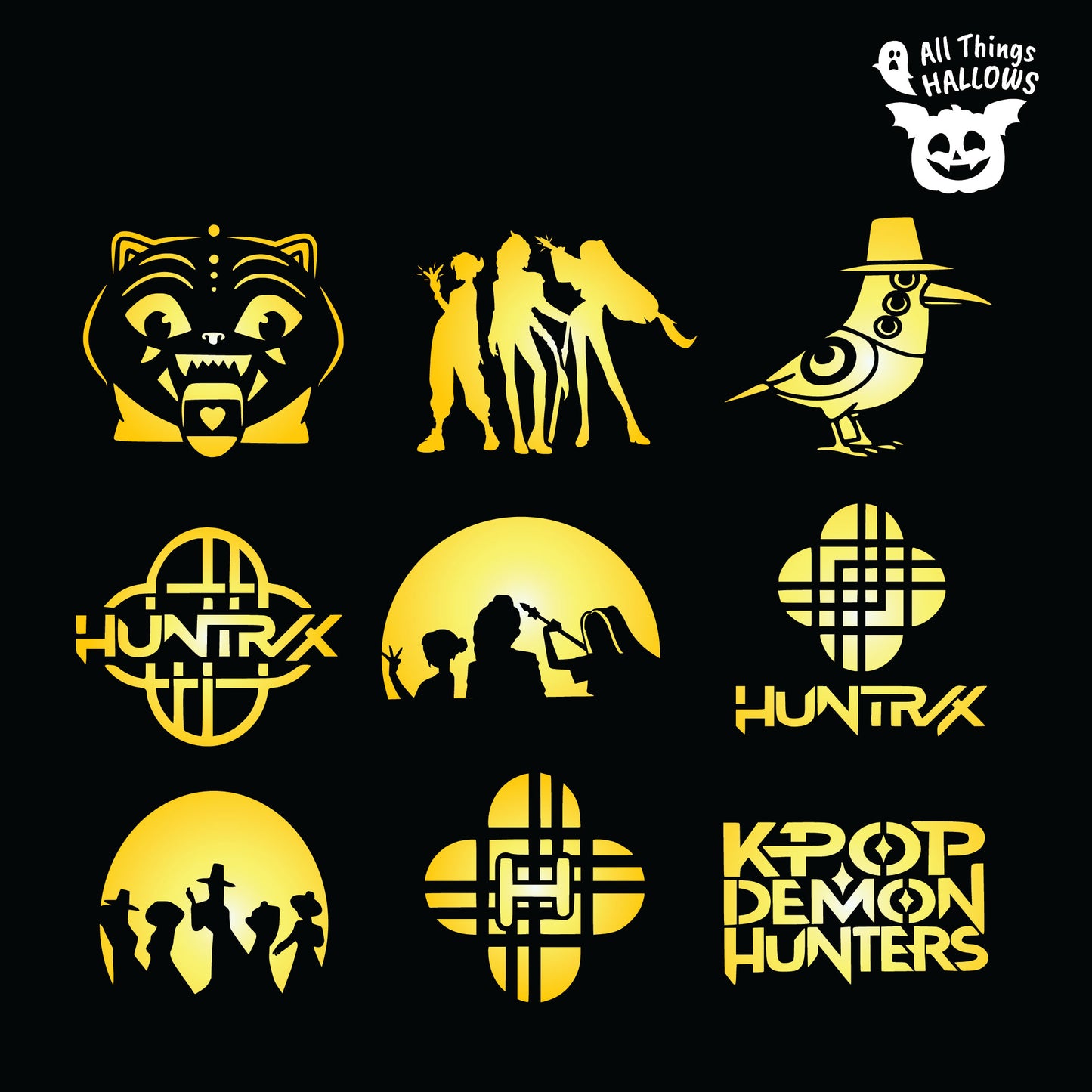 Kpop Demon Hunters Pumpkin Stencil