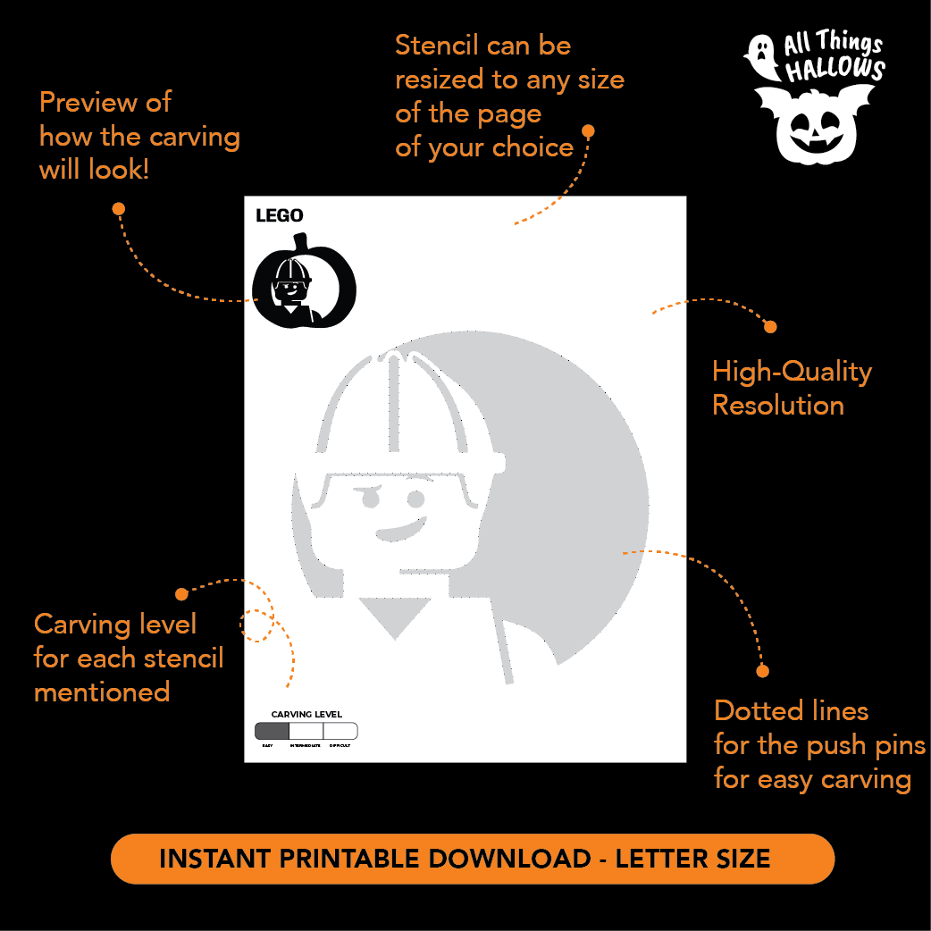 Lego Pumpkin Stencil