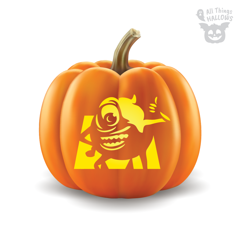 sully from monsters inc pumpkin Mike Wazowski Pumpkin Stencil