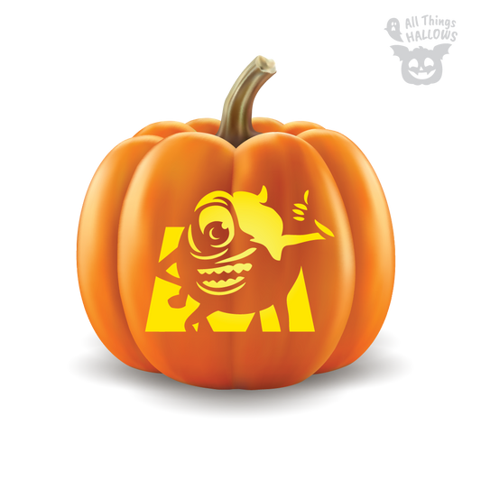 Mike Wazowski Pumpkin Stencil