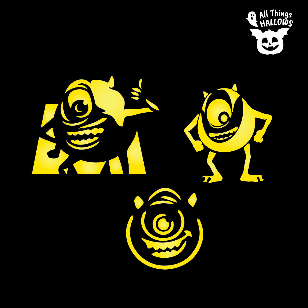 Mike Wazowski Pumpkin Stencil