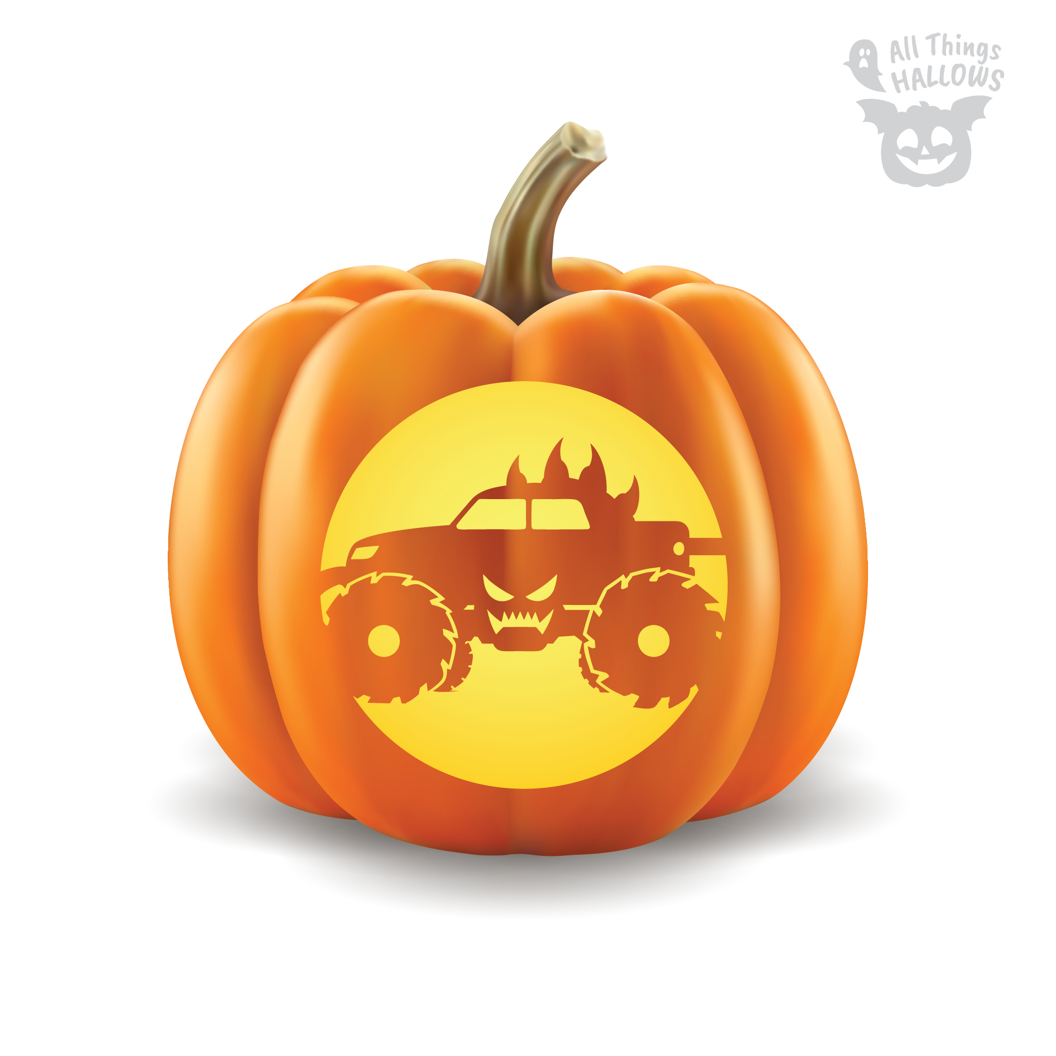 Monster Truck Pumpkin Stencil AllThingsHallows