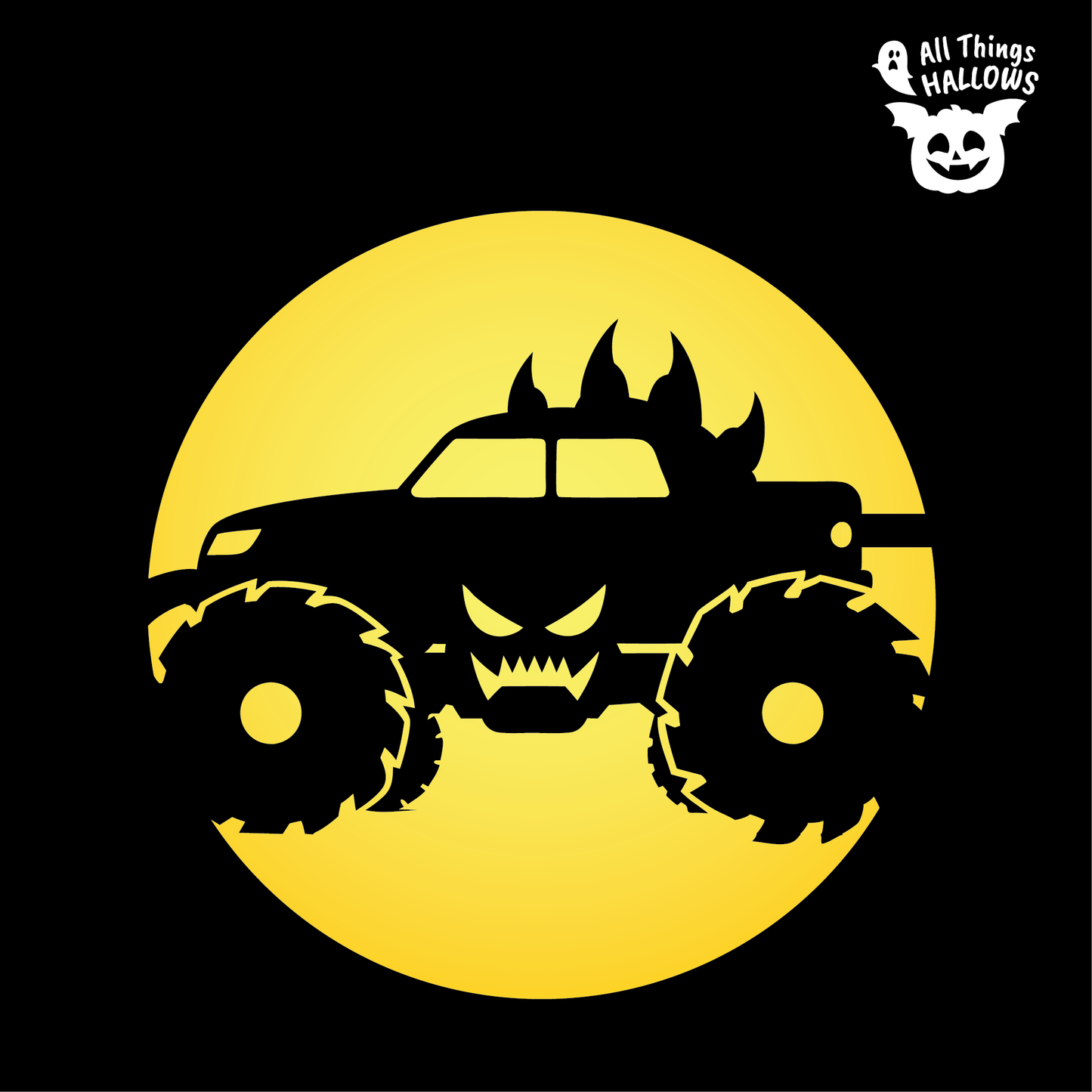 Monster Truck Pumpkin Stencil