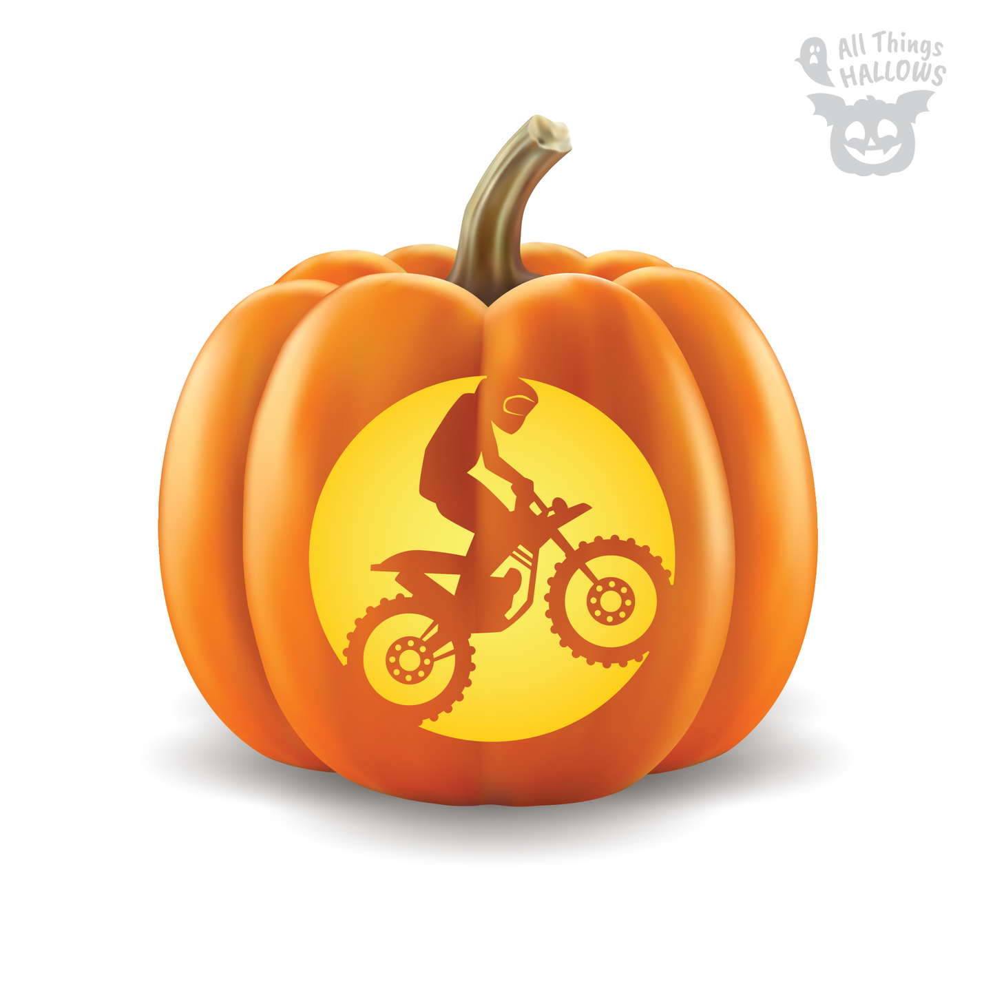 Motocross Pumpkin Stencil