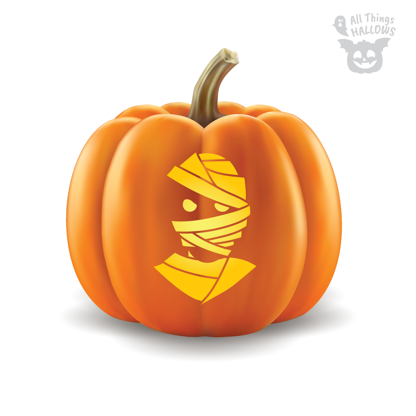 Mummy Face Pumpkin Stencil