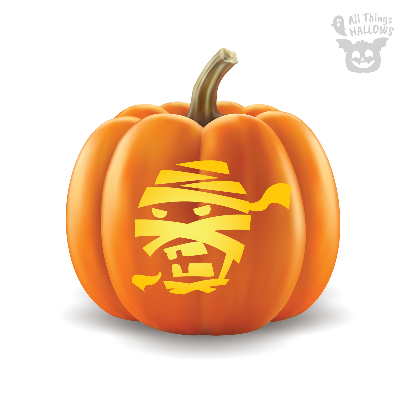 Mummy Face Pumpkin Stencil
