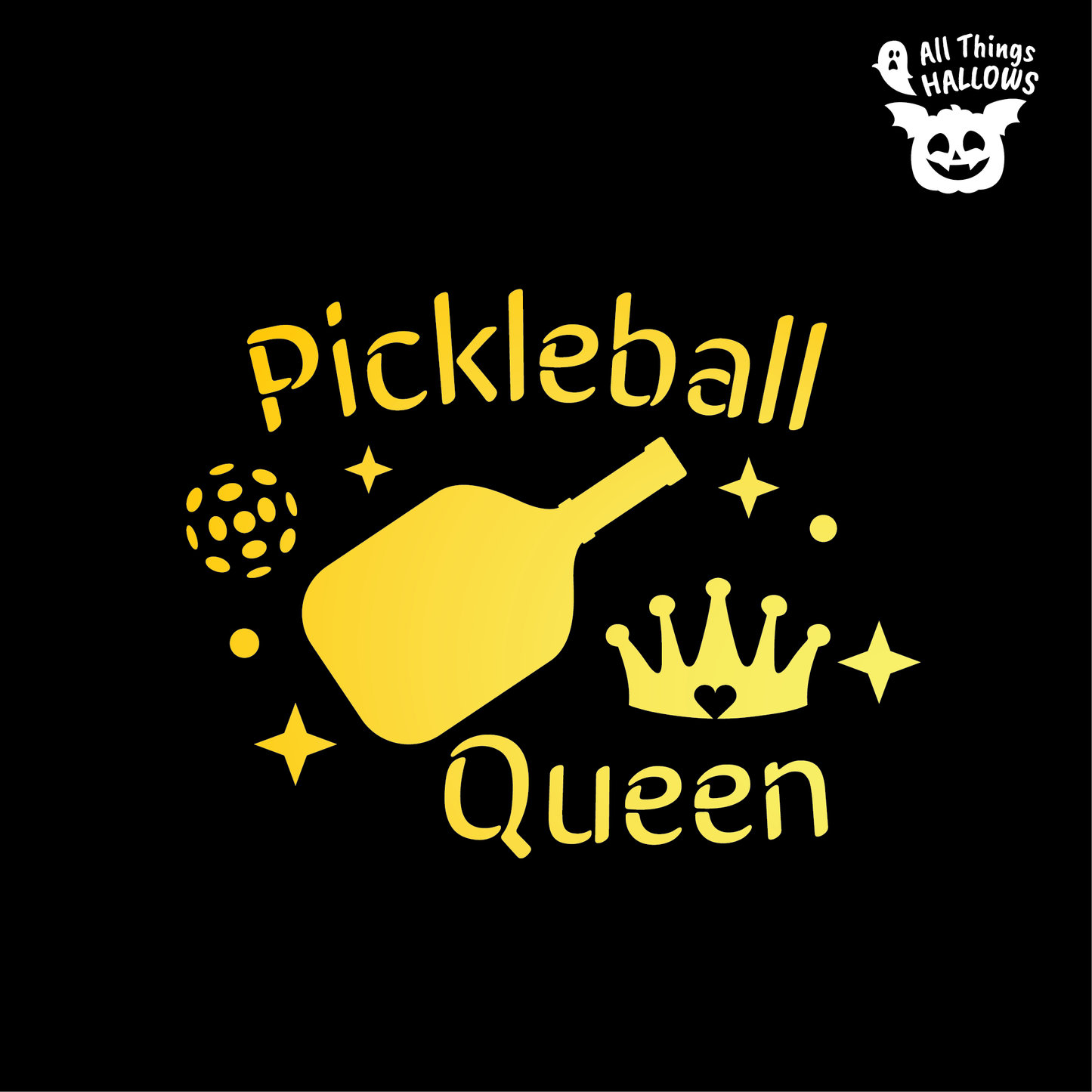 Pickleball Queen Pumpkin Stencil