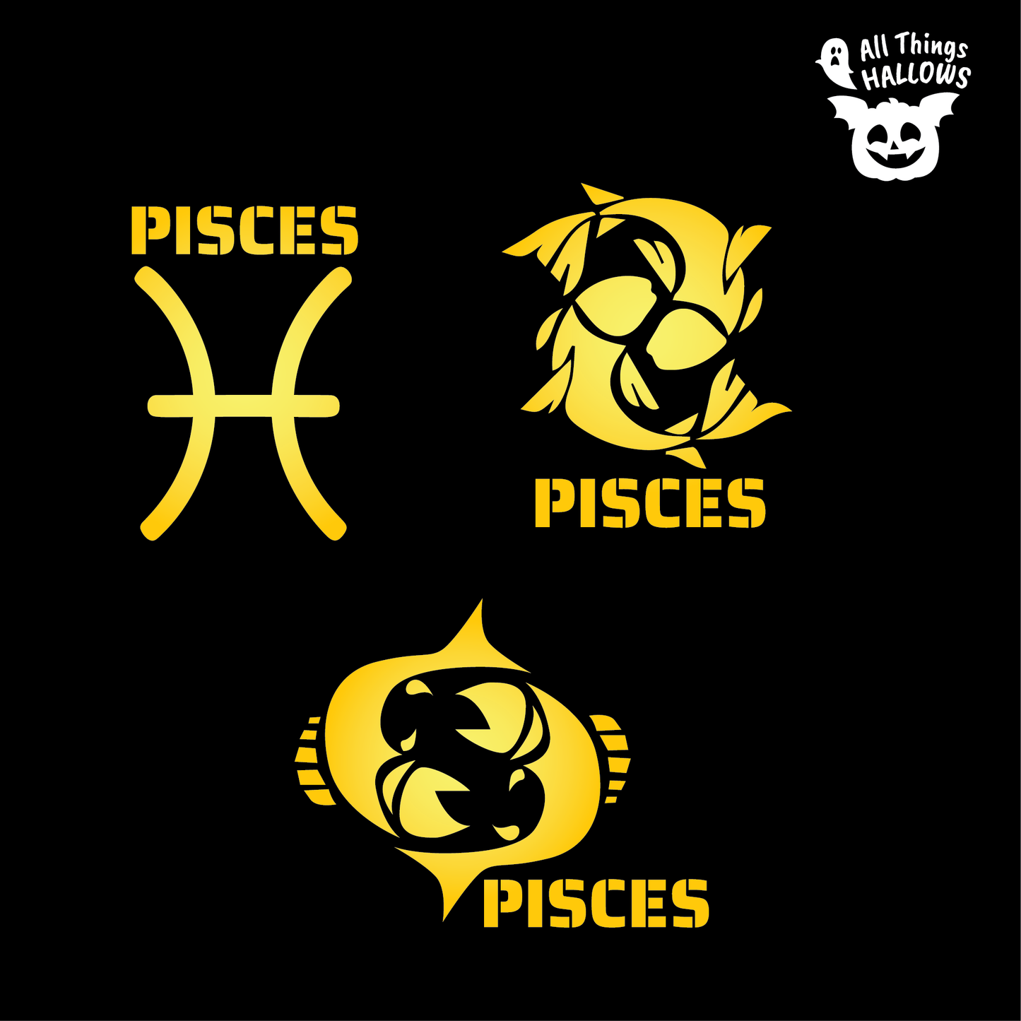 Pisces Pumpkin Stencil