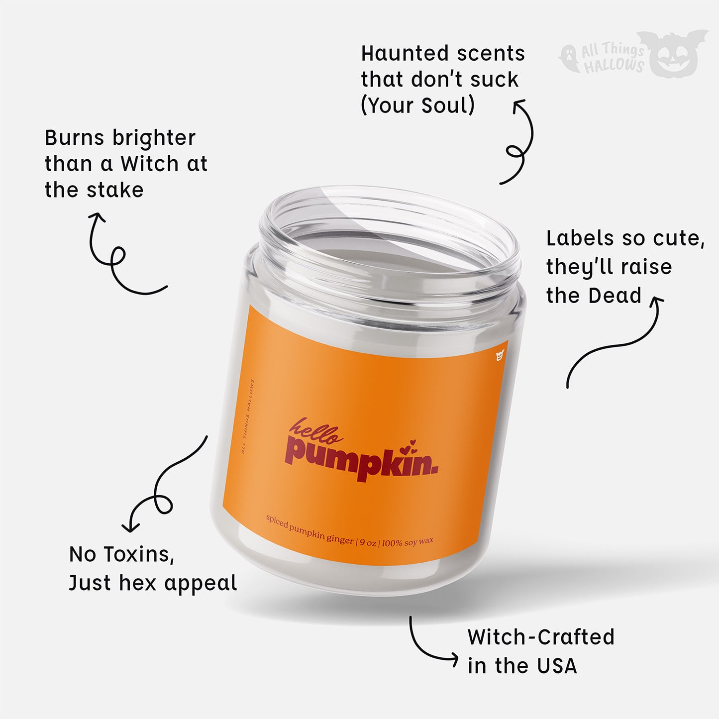 Spiced Pumpkin Ginger Halloween Candle with Cozy Fall Vibes