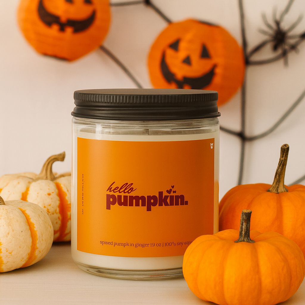 Spiced Pumpkin Ginger Halloween Candle with Cozy Fall Vibes