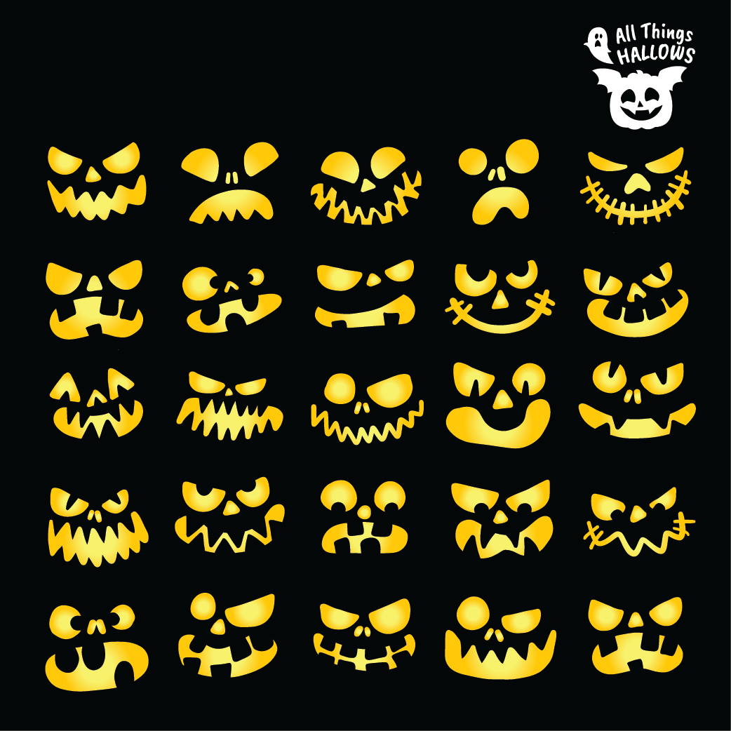 Spooky Faces Pumpkin Stencil
