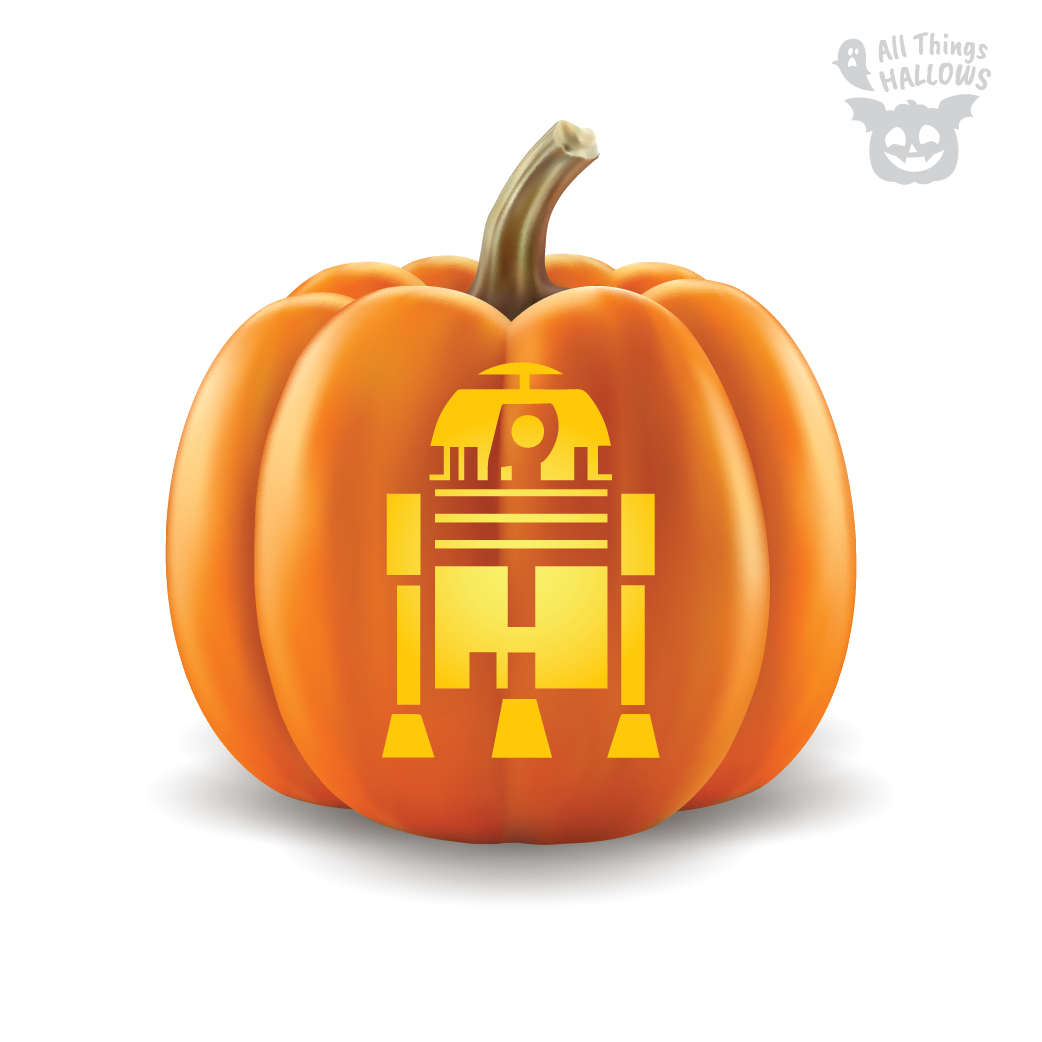 R2D2 Pumpkin Stencil Star Wars Allthingshallows Com AllThingsHallows