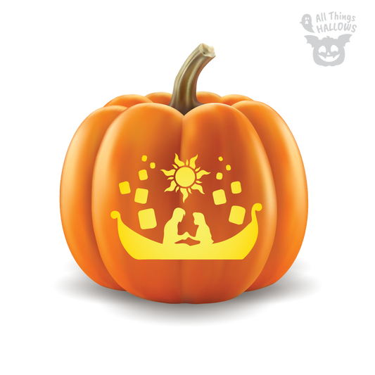 Tangled Boat Pumpkin Stencil