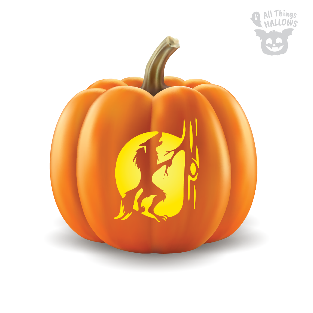 Werewolf Pumpkin Stencil