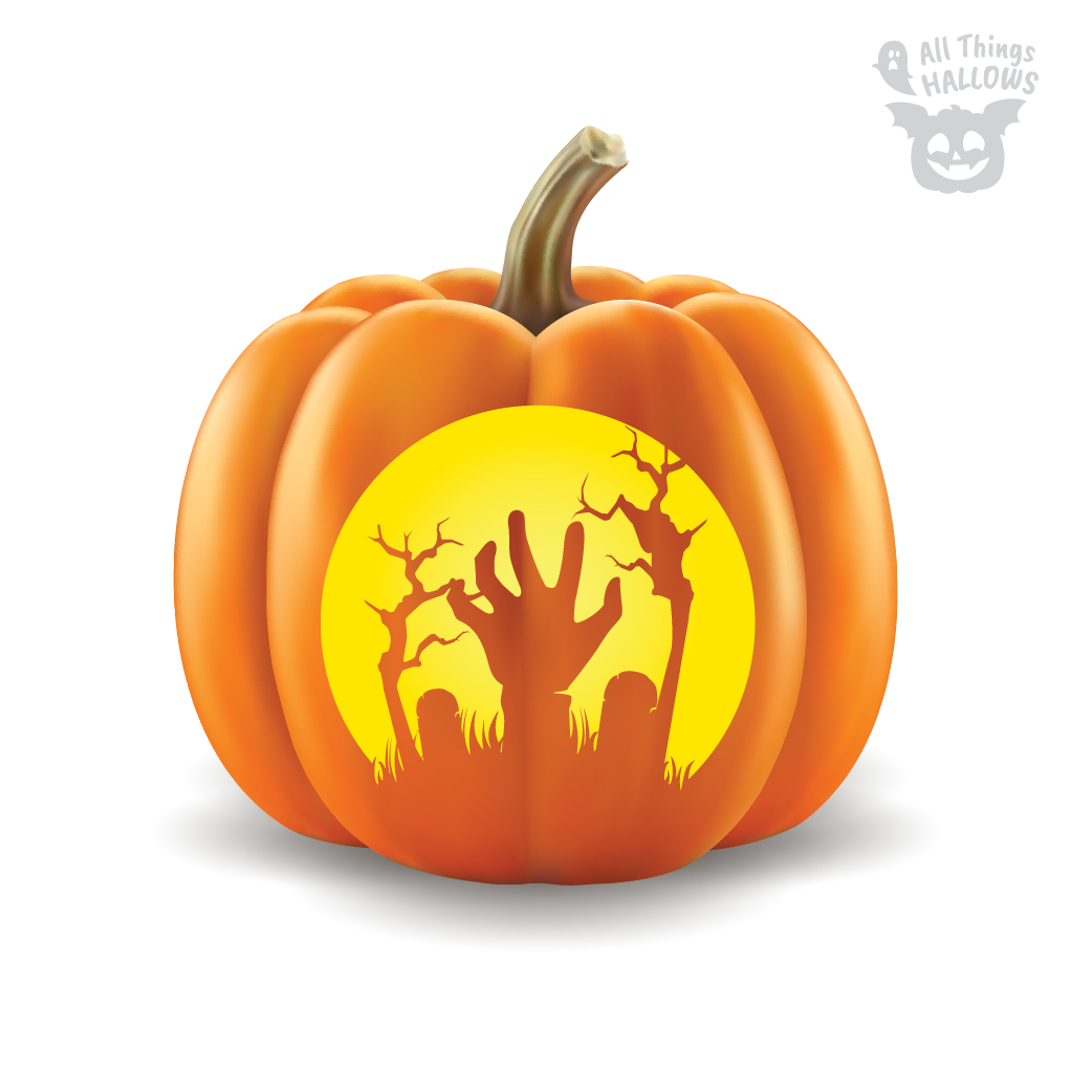 Zombie Hands Pumpkin Stencil