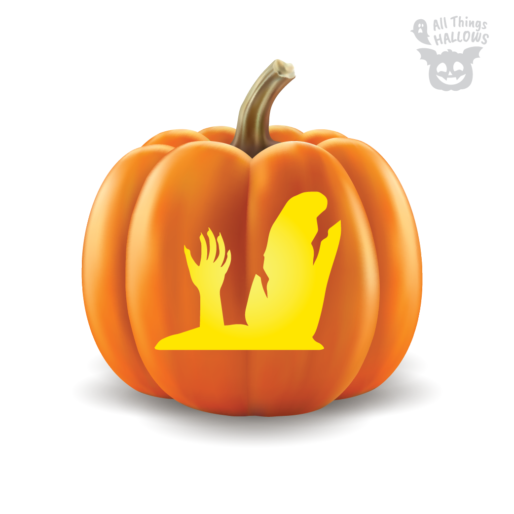 Zombie Hands Pumpkin Stencil