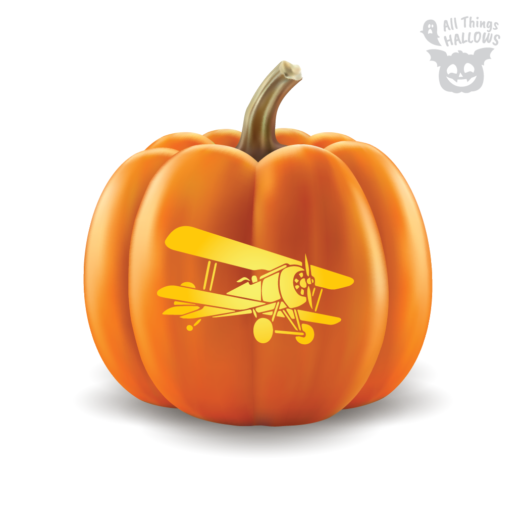 Airplane Pumpkin Stencil