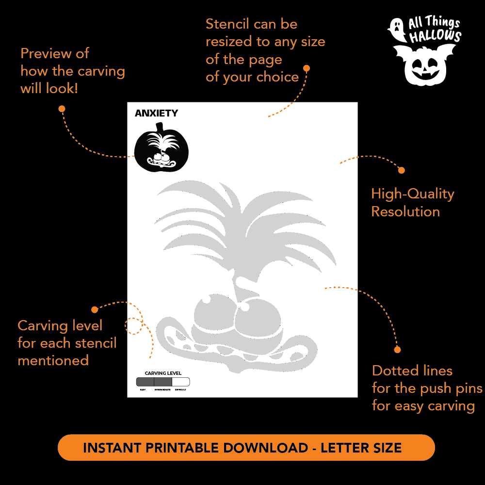 Anxiety Pumpkin Stencil