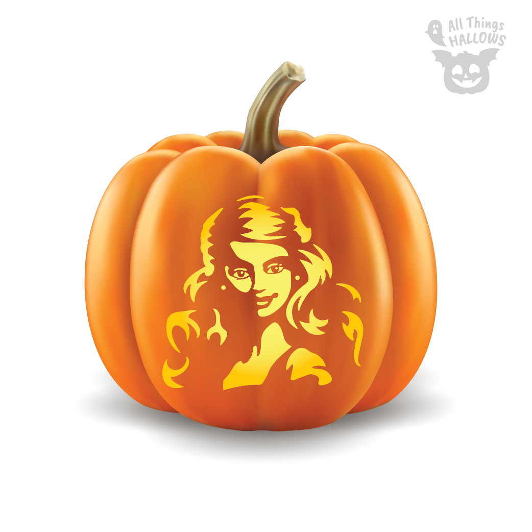 Barbie and Ken Pumpkin Stencil