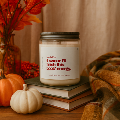Book Energy – 9 oz Vanilla Bean Halloween Candle for Book Lovers