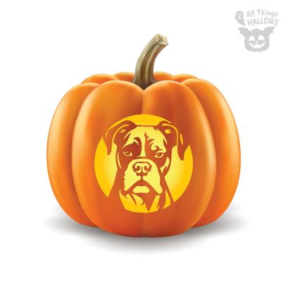 Boxer Pumpkin Stencil