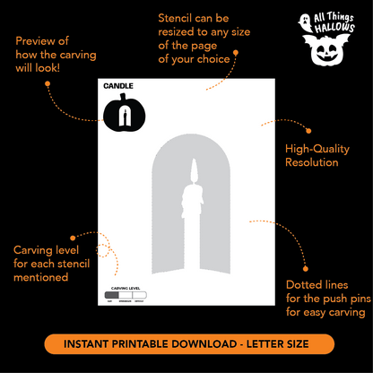 Candle Pumpkin Stencil