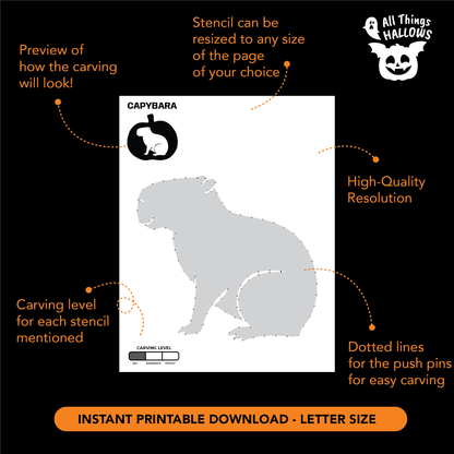 Capybara Pumpkin Stencil