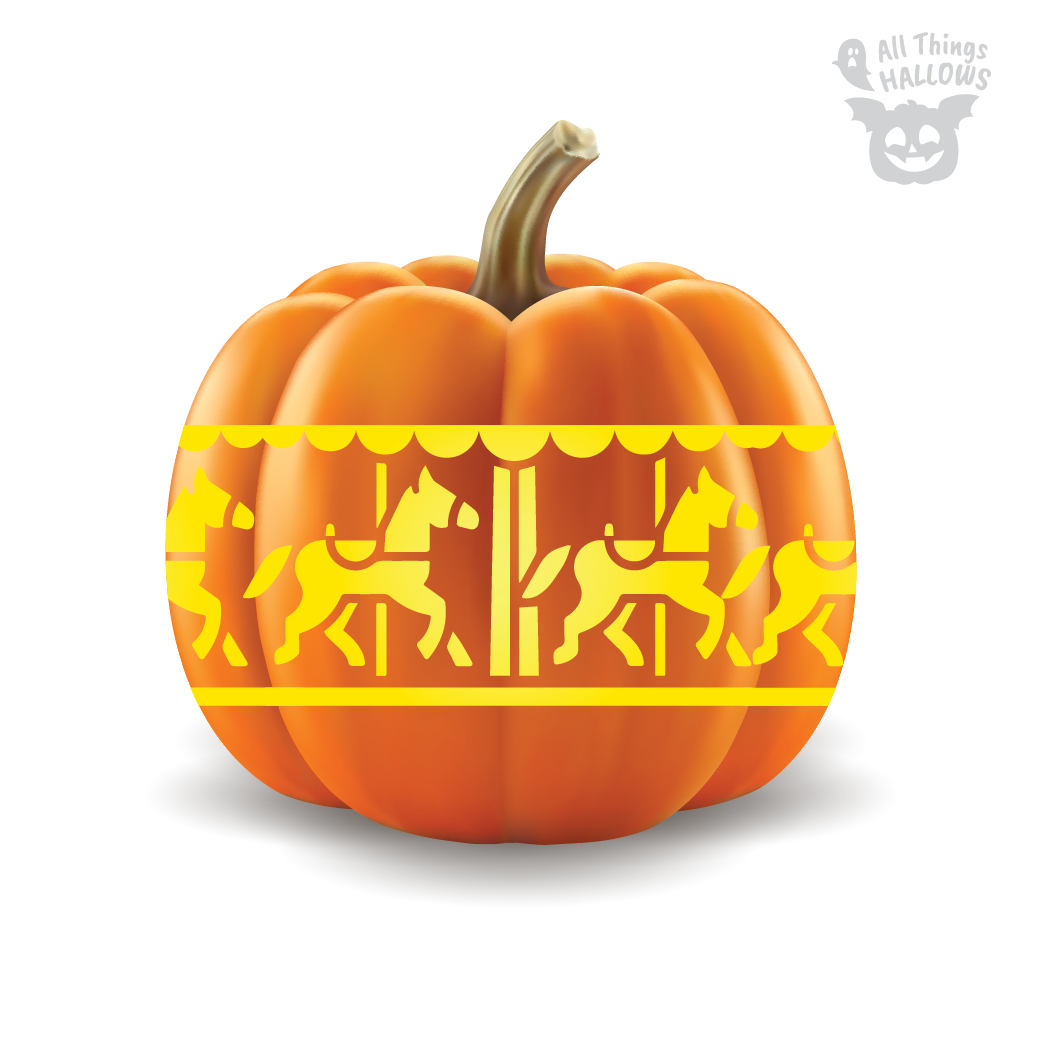 Carousel Horse Pumpkin Stencil Allthingshallows AllThingsHallows carousel-horse-pumpkin-stencil-allthingshallows-allthingshallows